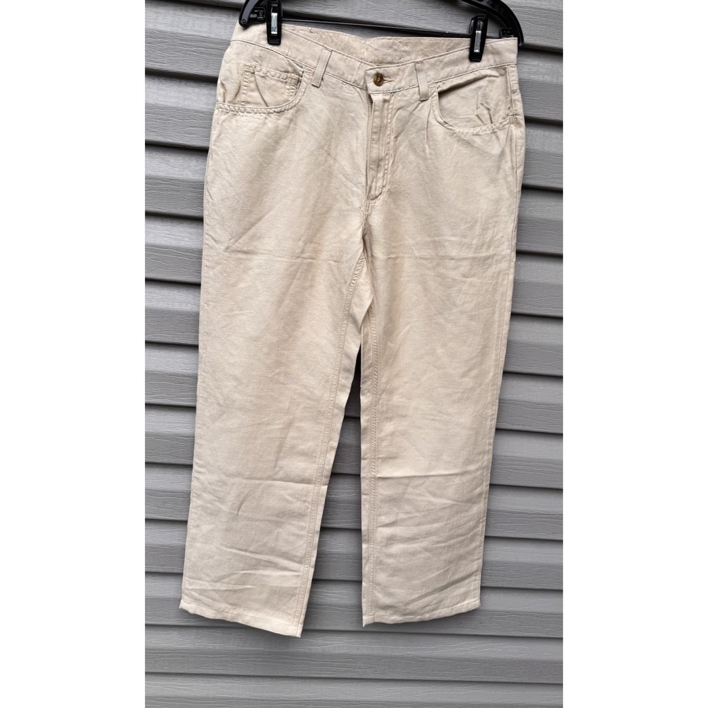 Bills khakis Men Beige 32x27 5-Pocket Pants Cotton Linen EUC